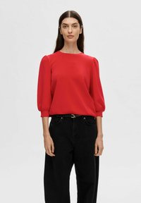 Selected Femme SLFTENNY 3/4 NOOS - Sweater - flame scarlet