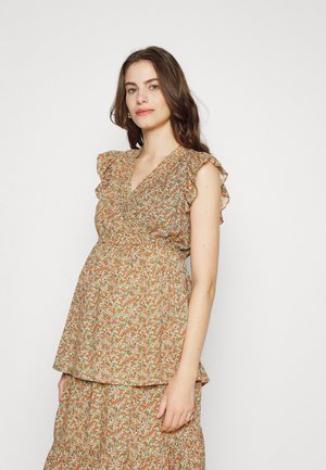 MAMALICIOUS MLHATTIE TESS CAP - Blúz - papaya punch