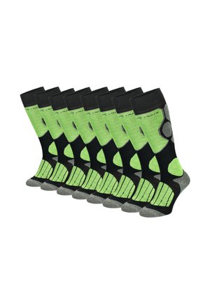 4 PACK - Kniestrümpfe - schwarz grau lime