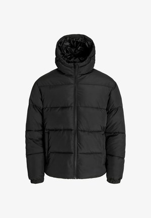 Must mühiga, millel on lukuga eesmine ja kapuuts, ning elastsed mansetid. Valmistatud siledast, ilmastikukindlast materjalist, mis on tikitud disainiga.