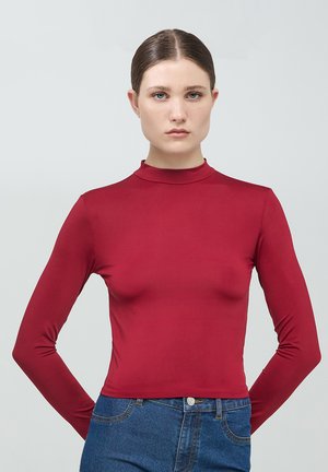 Terranova CROP A LUPETTO - Maglietta a manica lunga - bordeaux