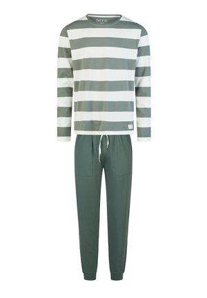 SET  - Nachtwäsche Set - green white striped