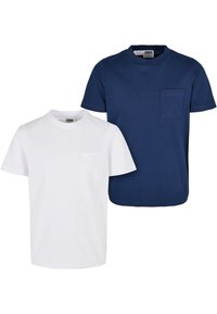 Urban Classics - POCKET 2-PACK - Navadna majica - white darkblue Miniaturna slika 1