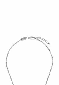 Collana in argento con un design delicato, dotata di chiusura a granchio e lunghezza regolabile con una piccola catena di estensione.