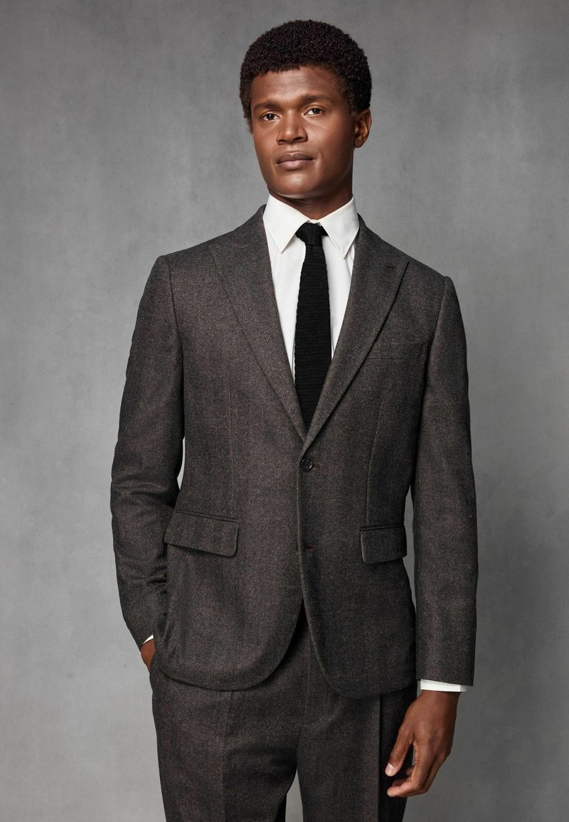 Next HERRINGBONE - REGULAR FIT - Öltönyzakó - brown