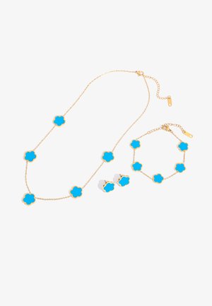 NTHIRTYTHREE, SCHMUCKSET BLAUE BLUME (3-TLG) UNISEX - Ohrringe - gold-coloured blue