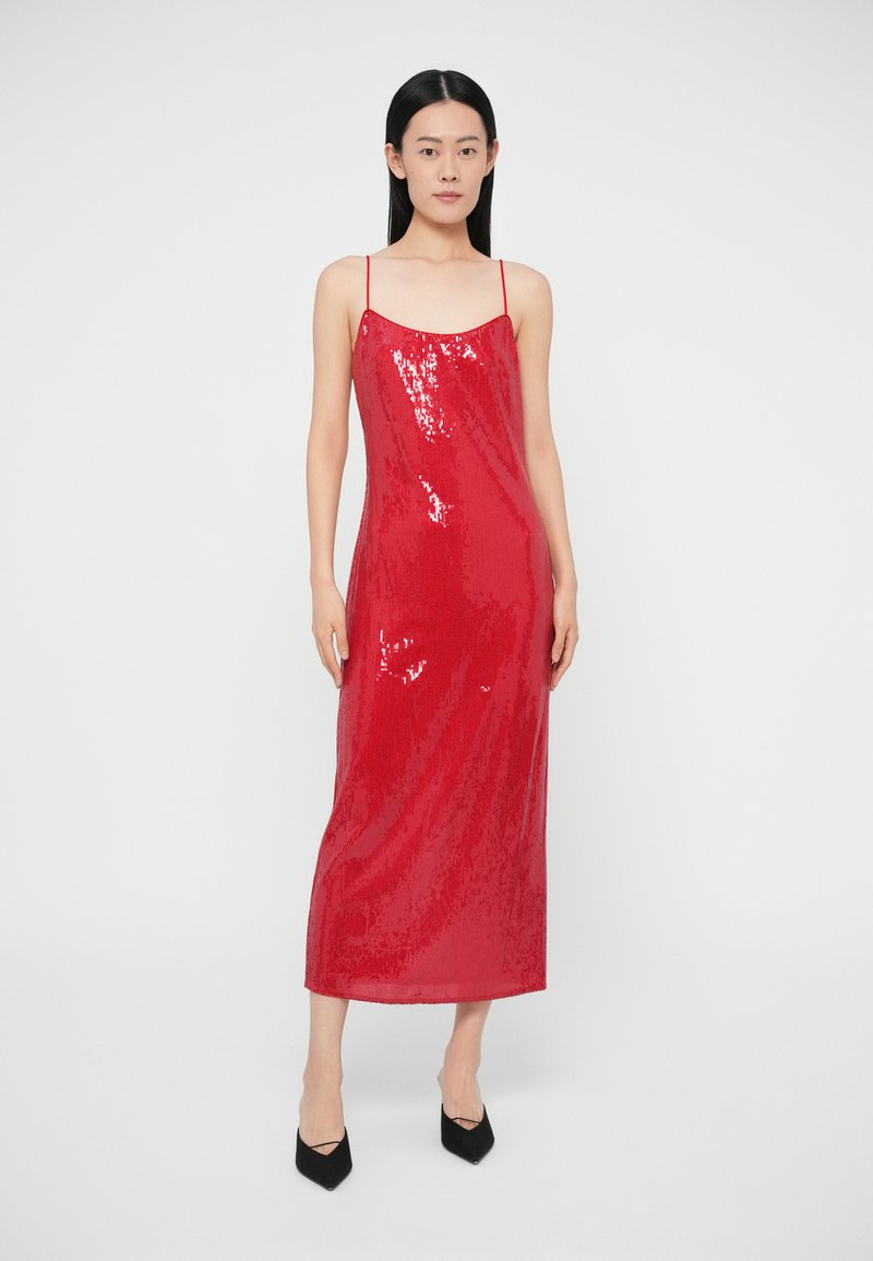 strapless open back dress Red Mermaid Sweetheart Prom Dresses Spaghetti Straps  alinanova