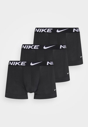 Svart bomull boxershorts med hvit "NIKE" logo midjebånd. Sett med tre, med en tettsittende design og glatt tekstur.