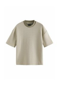 ZIG ZAG TEXTURE - REGULAR FIT - T-shirt med print - neutral