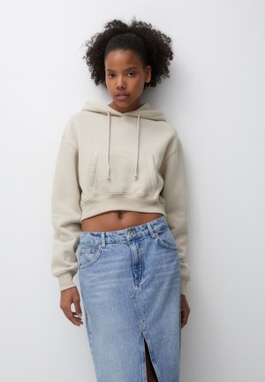 CROPPED - Sweat à capuche - beige