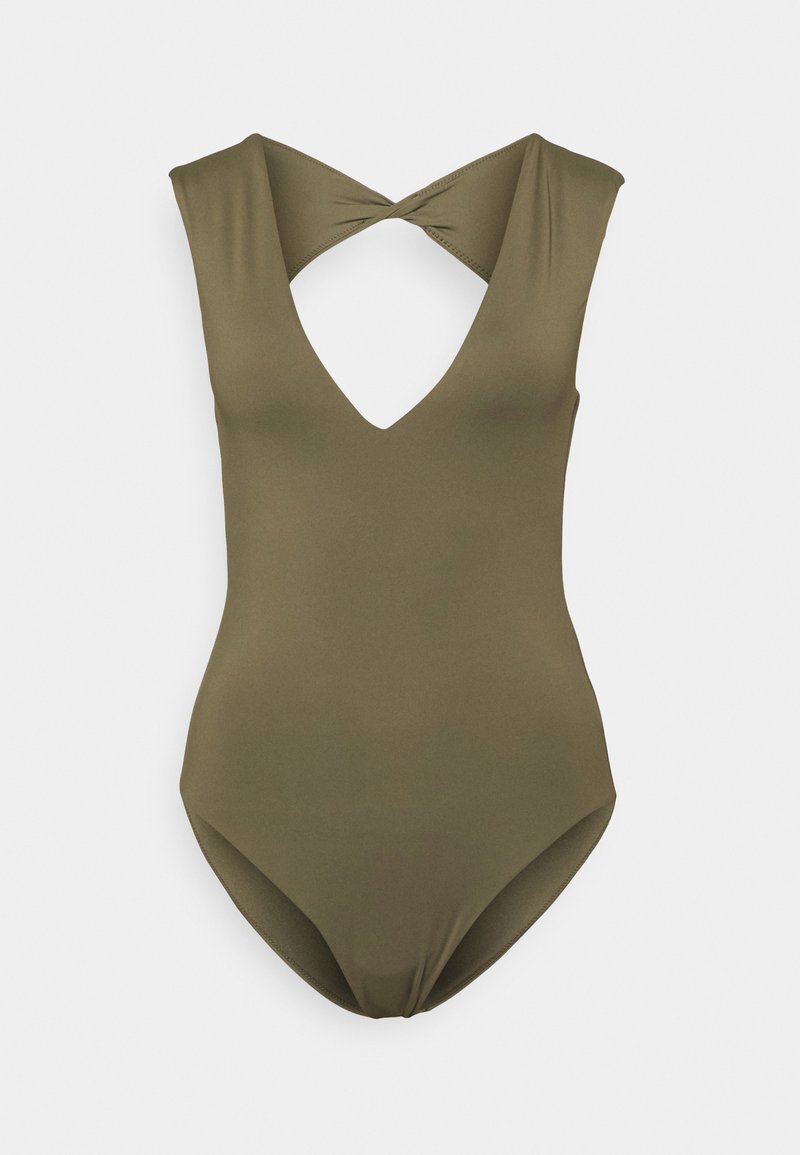 Seafolly COLLECTIVE V NECK ONE PIECE Swimsuit dark olive/mottled
