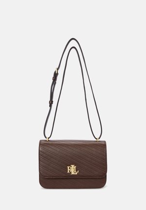Lauren Ralph Lauren STITCHED NAPPA LEATHER MEDIUM SOPHEE BAG - Keresztpántos táska - dark mahogany