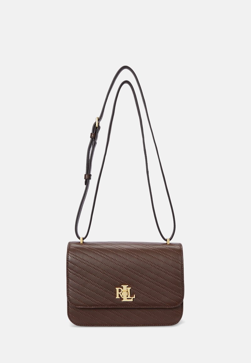 Lauren Ralph Lauren STITCHED NAPPA LEATHER MEDIUM SOPHEE BAG - Keresztpántos táska - dark mahogany