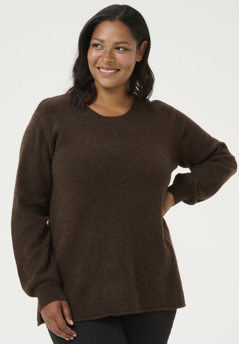Kaffe Curve ZADINA - Strickpullover - chestnut melange