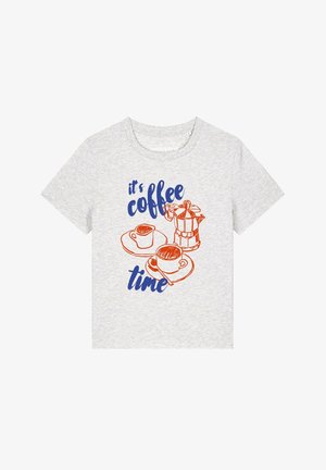 watapparel, ITS COFFEE TIME - T-Shirt print - cool heather grey