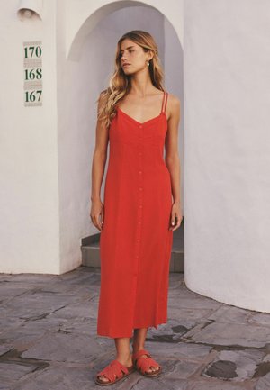 Next, REGULAR FIT - BUTTON DOWN MIDI DRESS  . - Day dress - red