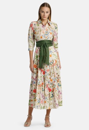 Abito a camicia - var fiori multicolor verde militare
