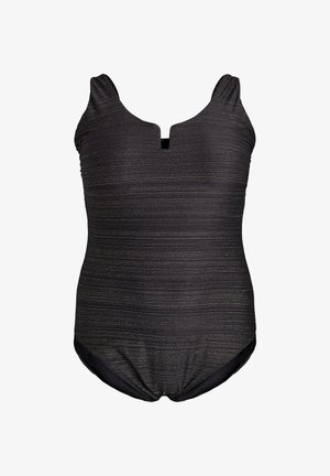 Zizzi, MIT STRUKTURSTREIFEN UND DETAIL AUF DER VORDERSEITE - Plavky - black w/gold