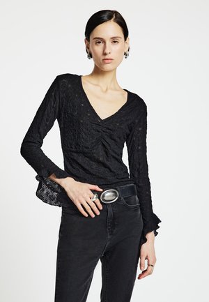 MANICHE FRILL - T-shirt à manches longues - ultrablack