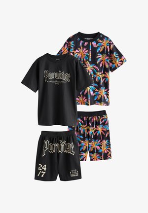 Next REGULAR FIT - 2 PACK SET - Conjunto de pijama - black/pink palm trees paradise