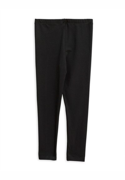 Leggings noirs en mélange de coton extensible. Equipés d'une taille élastique et d'un design ajusté pour une silhouette épurée.