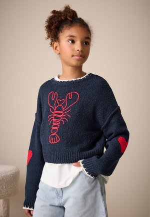 Next, REGULAR FIT - LOBSTER  - Striktrøje - navy