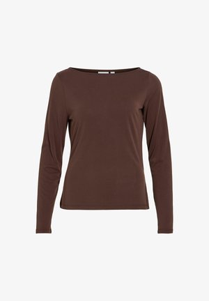 VILA, LONG SLEEVED TOP VIMODALA BOATNECK - T-shirt à manches longues - coffee bean