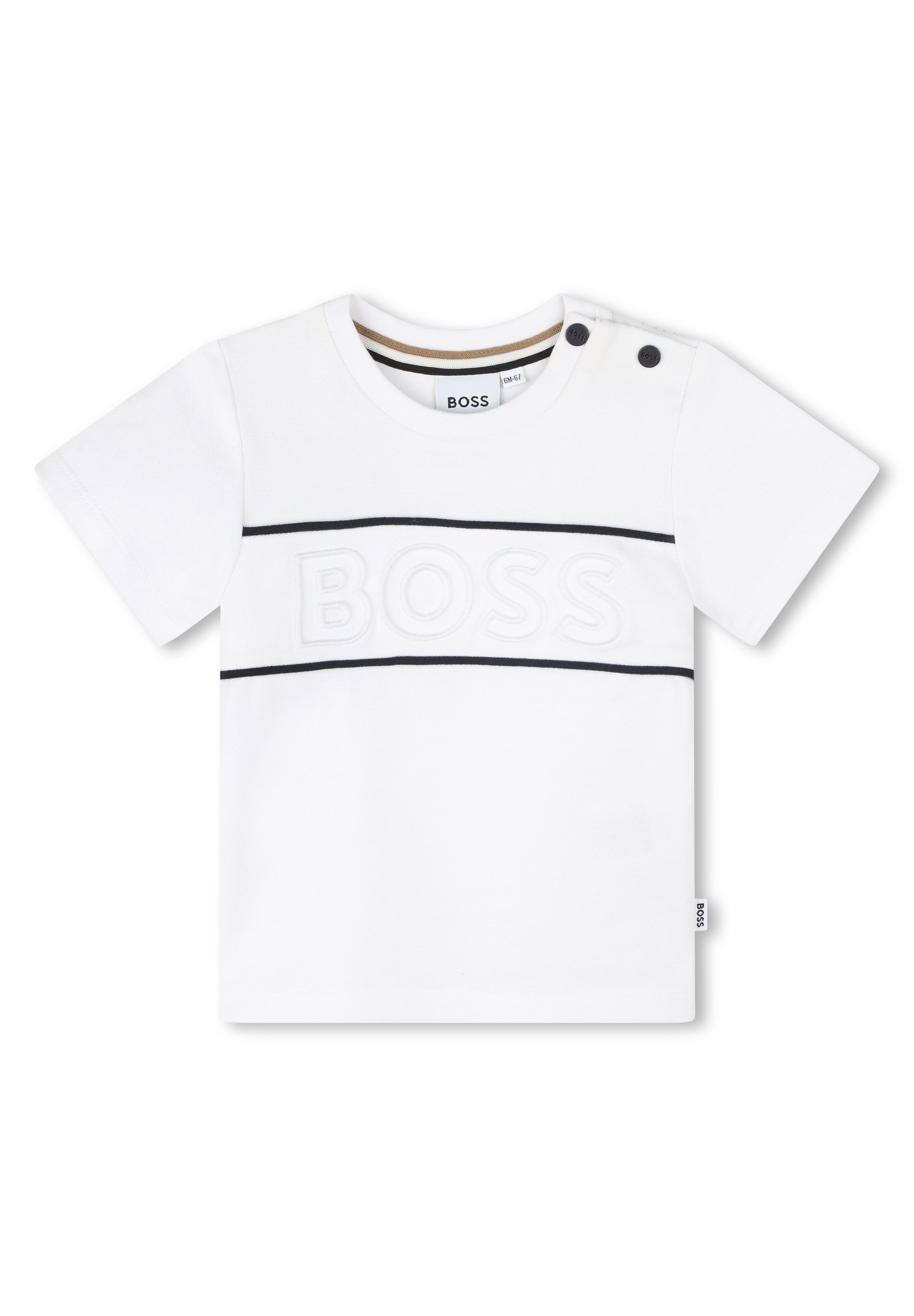 T-shirt à Manches Longues BOSS Pour Bébé Garçon - Coton Bio Et élasthanne - Ouverture à Pression