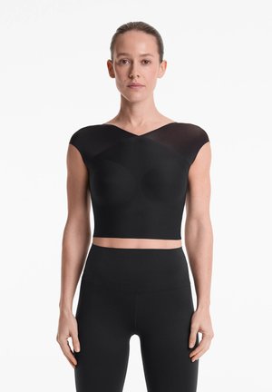 OYSHO PERFECT ADAPT MESH - T-Shirt basic - black