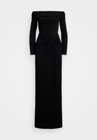 RIB-KNIT & CREPE OFF-THE-SHOULDER GOWN - Ballkleid - black