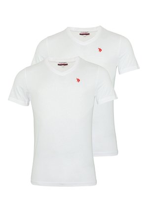U.S. Polo Assn. 2 PACK V-NECK  - Basic T-shirt - weiss