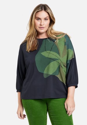 Camiseta de manga larga - navy gemustert