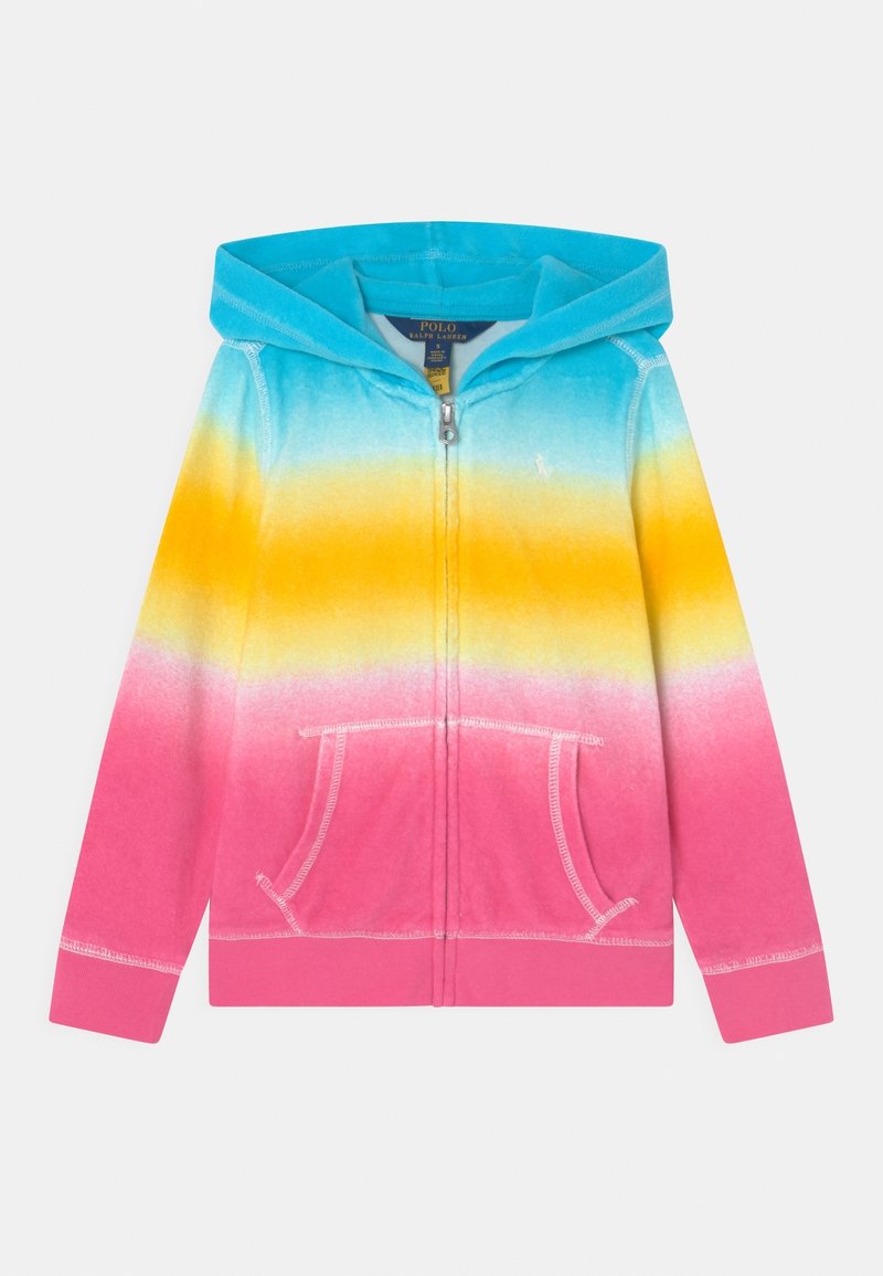 Polo Ralph Lauren ZIP SWIMWEAR COVERUP - Felpa con zip - turquoise/pink