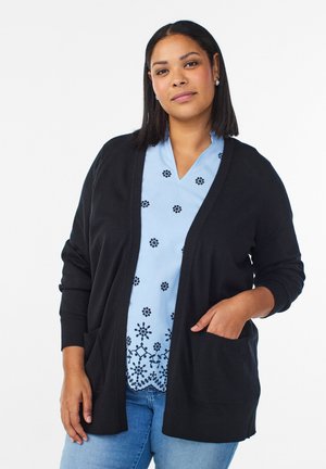 OFFENE MIT TASCHEN - Kardigán - black