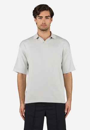 CASAN FINE KNIT POLO SHIRT - Polo shirt - pure grey