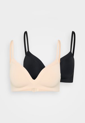 2 PACK - T-shirt bra - black/nude