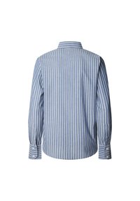 Camicia a maniche lunghe a righe blu chiaro e bianche con colletto classico, polsini con bottone e orlo arrotondato. Realizzata in morbido tessuto di cotone.