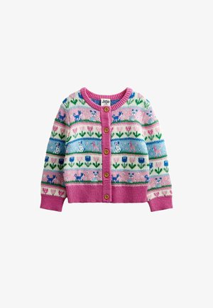 JoJo Maman Bébé, FAIRISLE CARDIGAN - Cardigan - pink cats dogs