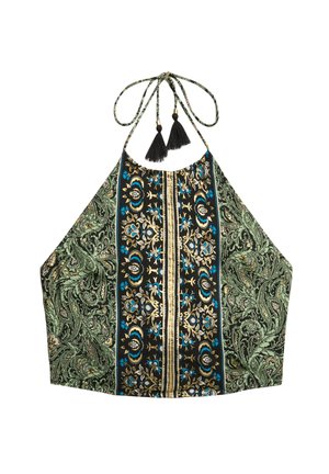 Superdry & Co ST TROPEZ HALTER - Débardeur - green leaf paisley