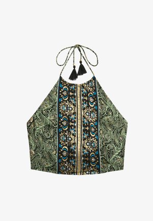 Superdry & Co ST TROPEZ HALTER - Débardeur - green leaf paisley