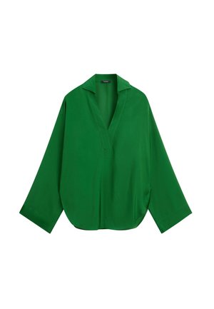 Massimo Dutti, LONG SLEEVE FLOWING POLO SHIRT - Tunikaer - mottled dark green