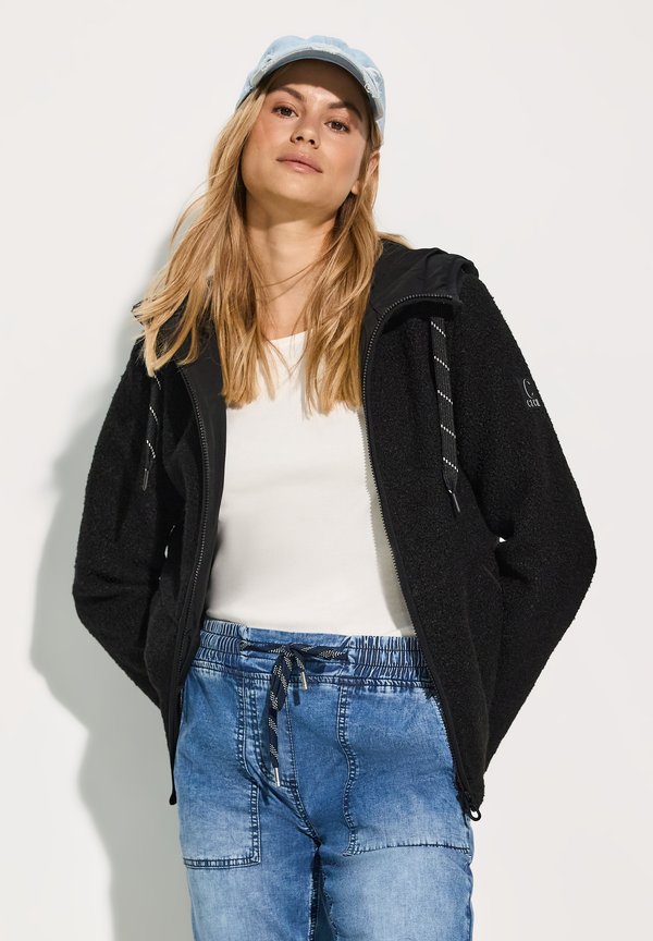 STRUKTURMIX - Fleecejacke - schwarz