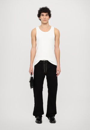 LACE UP MENS UNISEX - Jean droit - black