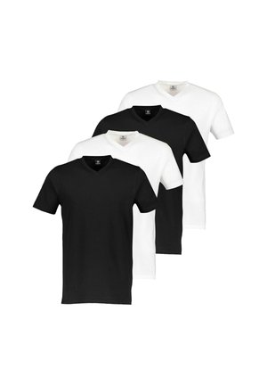 V-AUSSCHNITT 4ER PACK - T-Shirt basic - schwarz   weiß