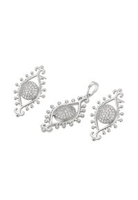 faina SET - Cercei - silver-coloured
