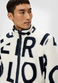 s.Oliver JACQUARD MIT PRINT - Fleecejas - ecru