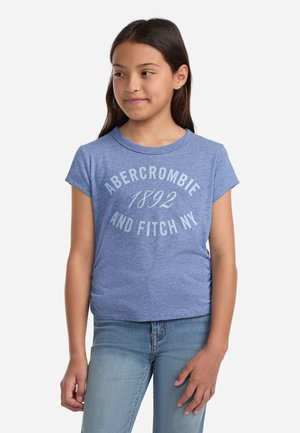 Abercrombie & Fitch RUCHED TEE - Potiskana majica - colony blue heather