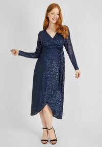 JoJo Maman Bébé SEQUIN WRAP - Koktailové šaty/večierkové šaty - navy