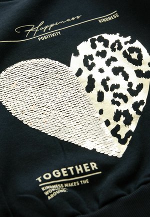 Next REGULAR FIT  - Bluză de molton - black sequin heart