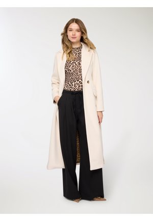 LUNGO MONOPETTO CON REVERS - Trench - bianco lana